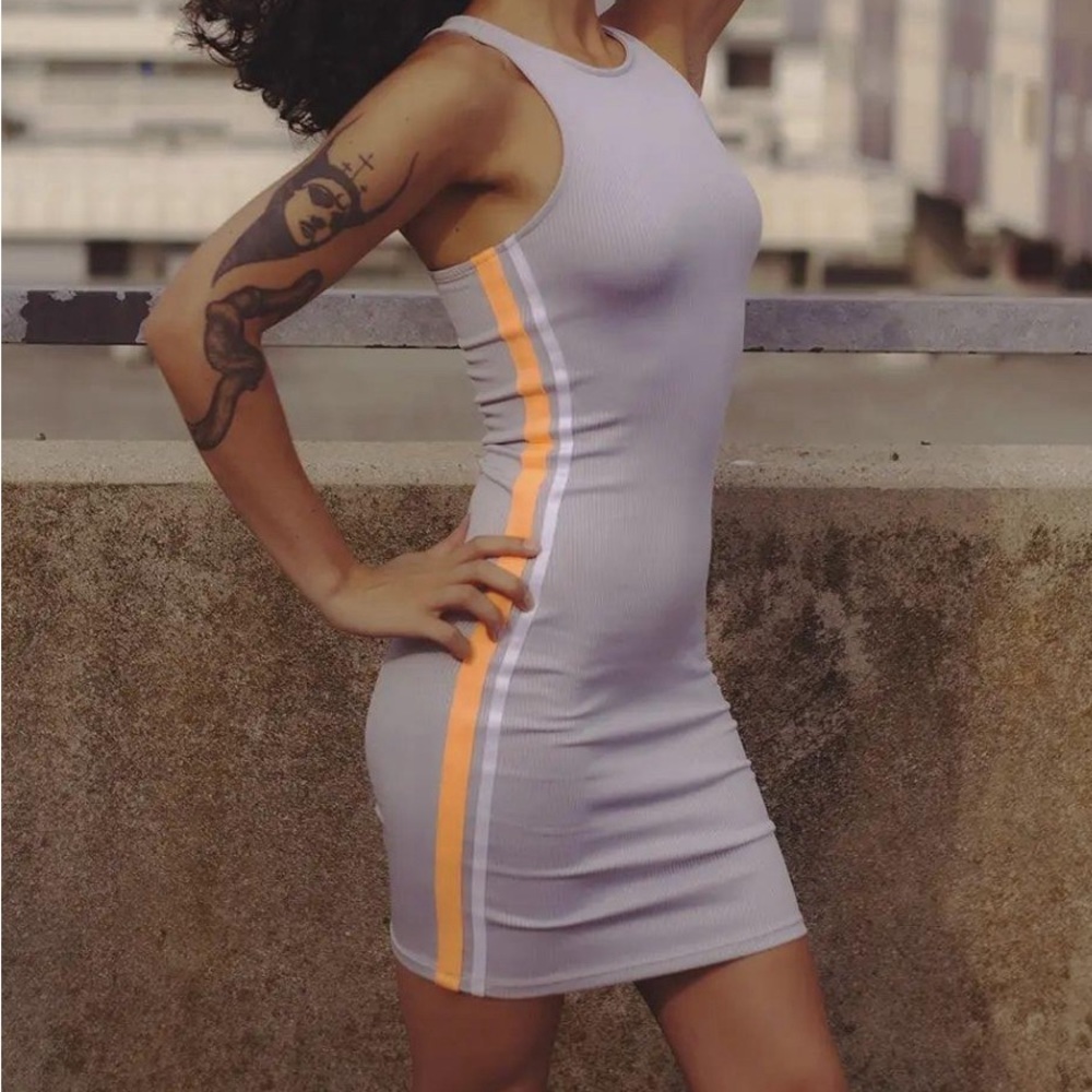 Grey Bodycon Midi Dress